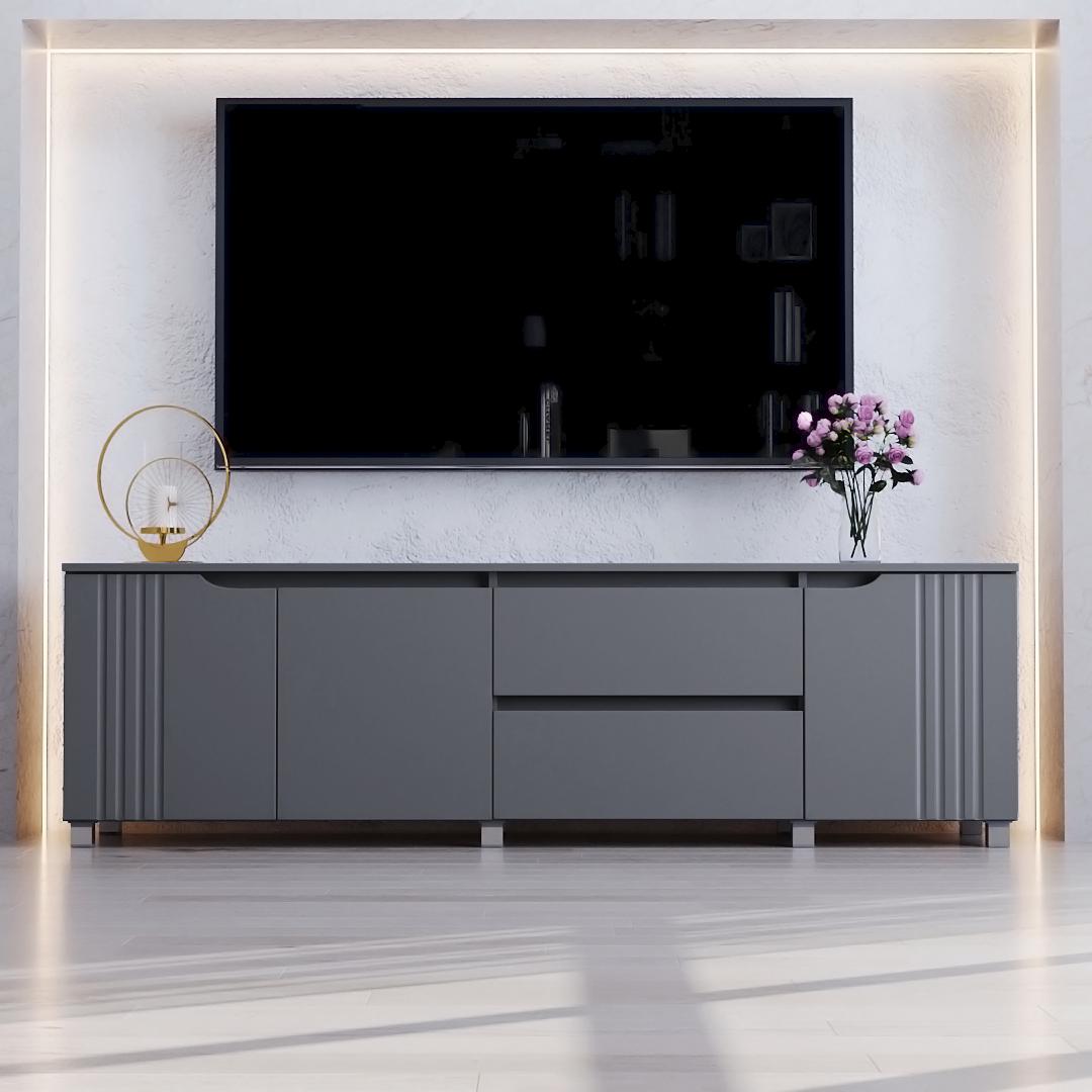 Тумба ТВ DiPortes Портленд К-233 178/53/40 см МДФ Антрацит/Графит (01347) Тумба ТВ DiPortes Портленд К-233 178/53/40 см МДФ Антрацит/Графит (01347)