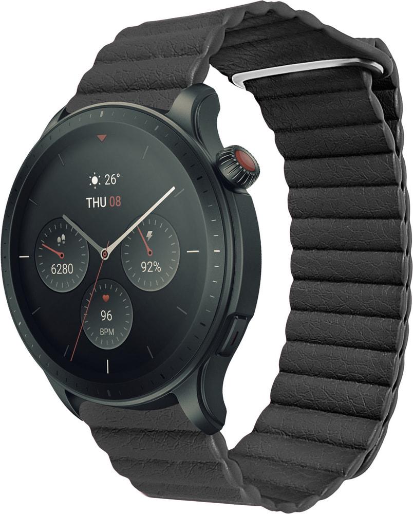 Ремешок кожаный Genis для Amazfit GTR 4 22 мм Black (31082-2B)