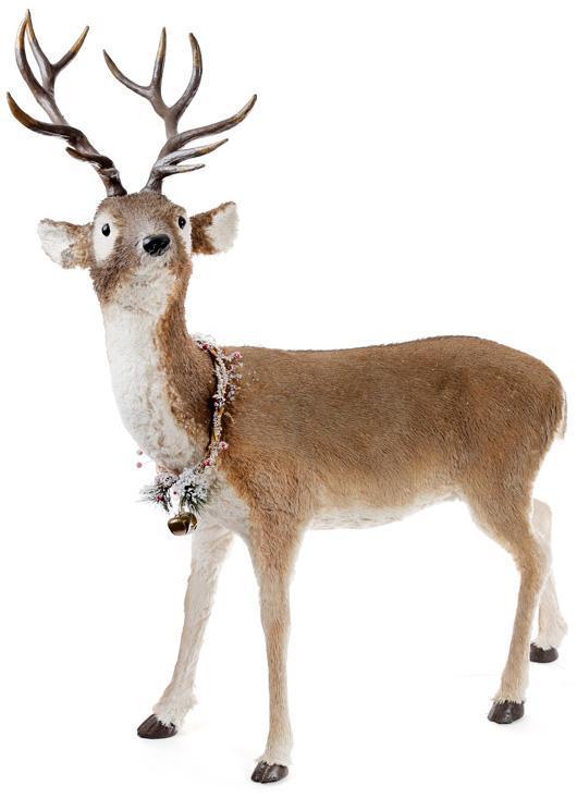 Фигура декоративная под елку Олень с венком 90х40х120 см