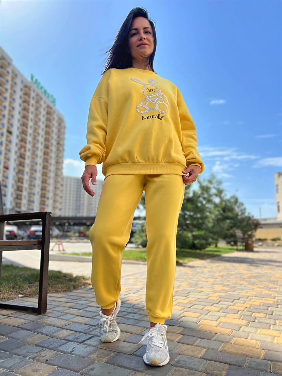 Світшот жіночий PEPPER MINT 24-05 подовжений вишивка заєць утепленний XL Жовтий (1144) - фото 8 Світшот жіночий PEPPER MINT 24-05 подовжений вишивка заєць утепленний XL Жовтий (1144) - фото 8