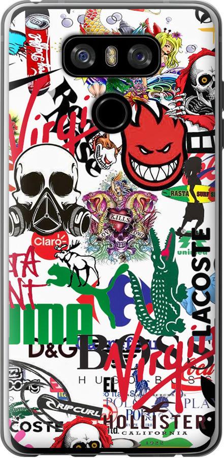 Чехол на LG G6 Many different logos (4022u-836-42517)