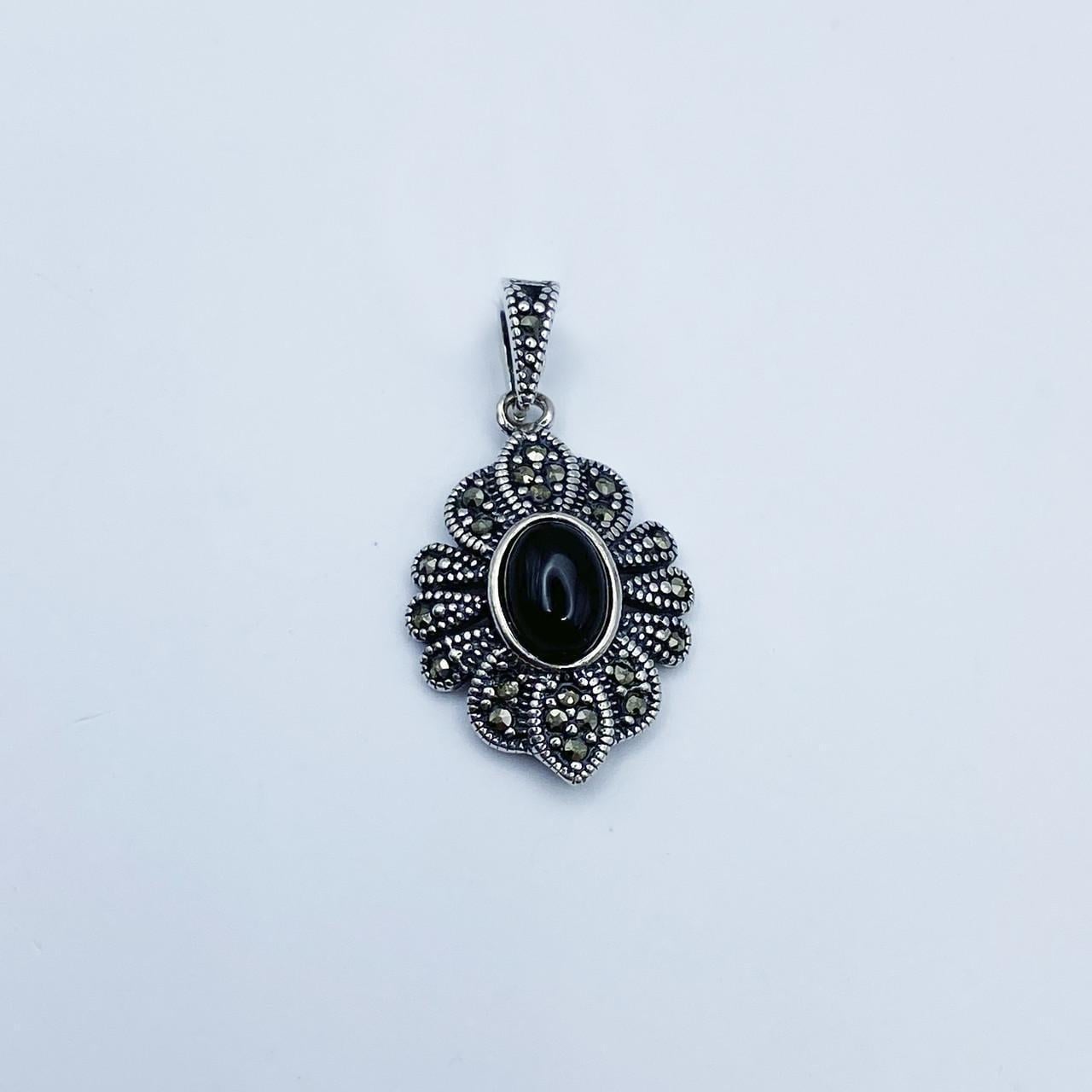 Серебряный кулон с агатом и марказитом 2,84 г (2230321682)
