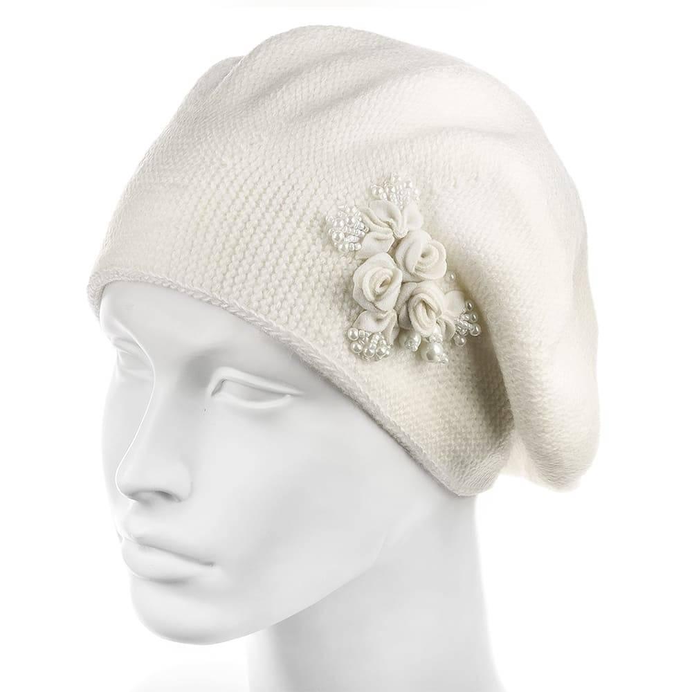 Берет женский с декором Atrics WH661 р. 56-59 Белый (1464741554) - фото 1