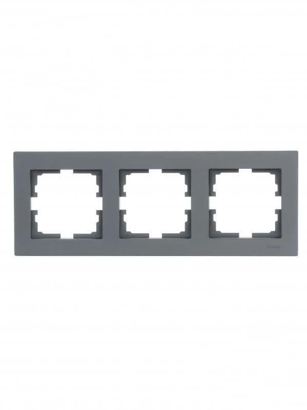 Рамка тройная Lezard Vesna с боковой вставкой Графит (742-3400-148)