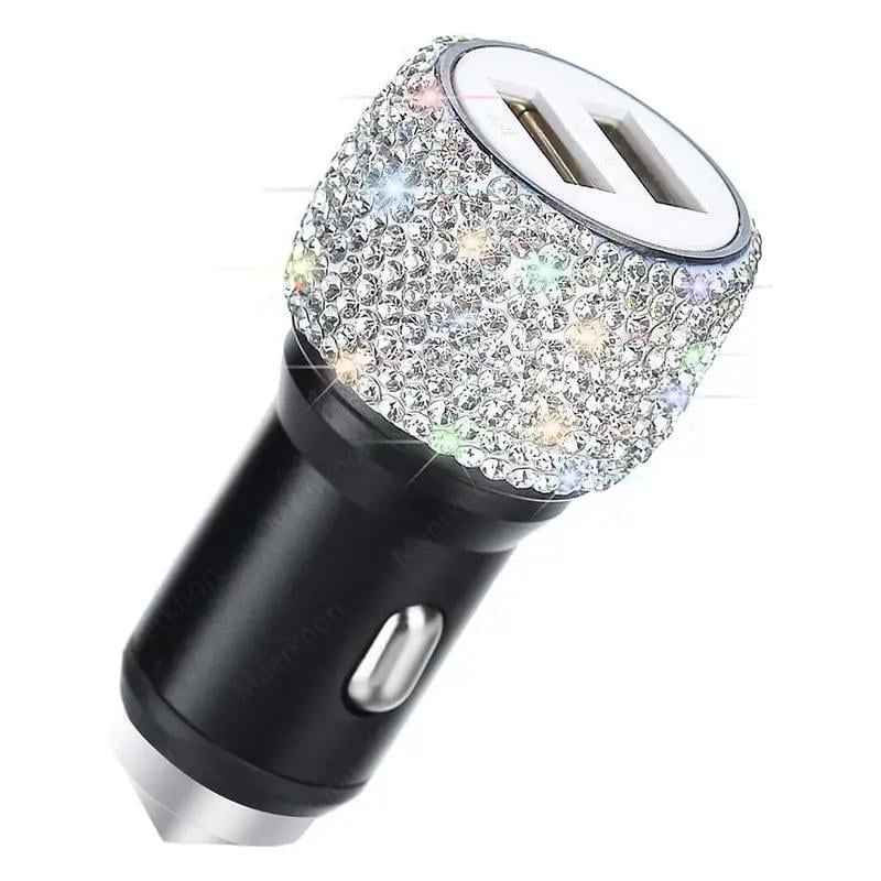 Зарядное устройство автомобильное для телефонов с USB со стразами 5V 2,1A (22403760)