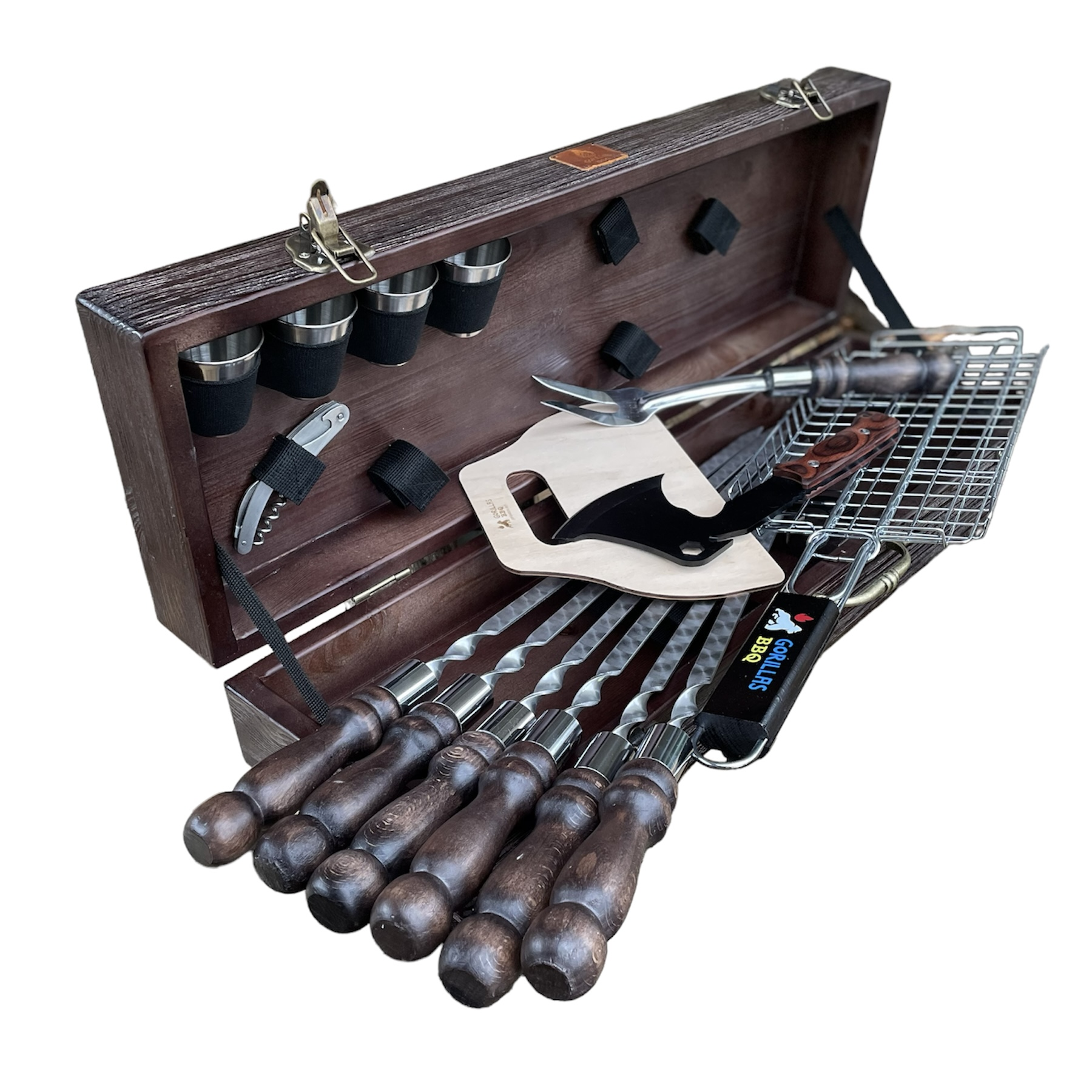 Набір шампурів Gorillas BBQ Гепард у дерев'яній коробці