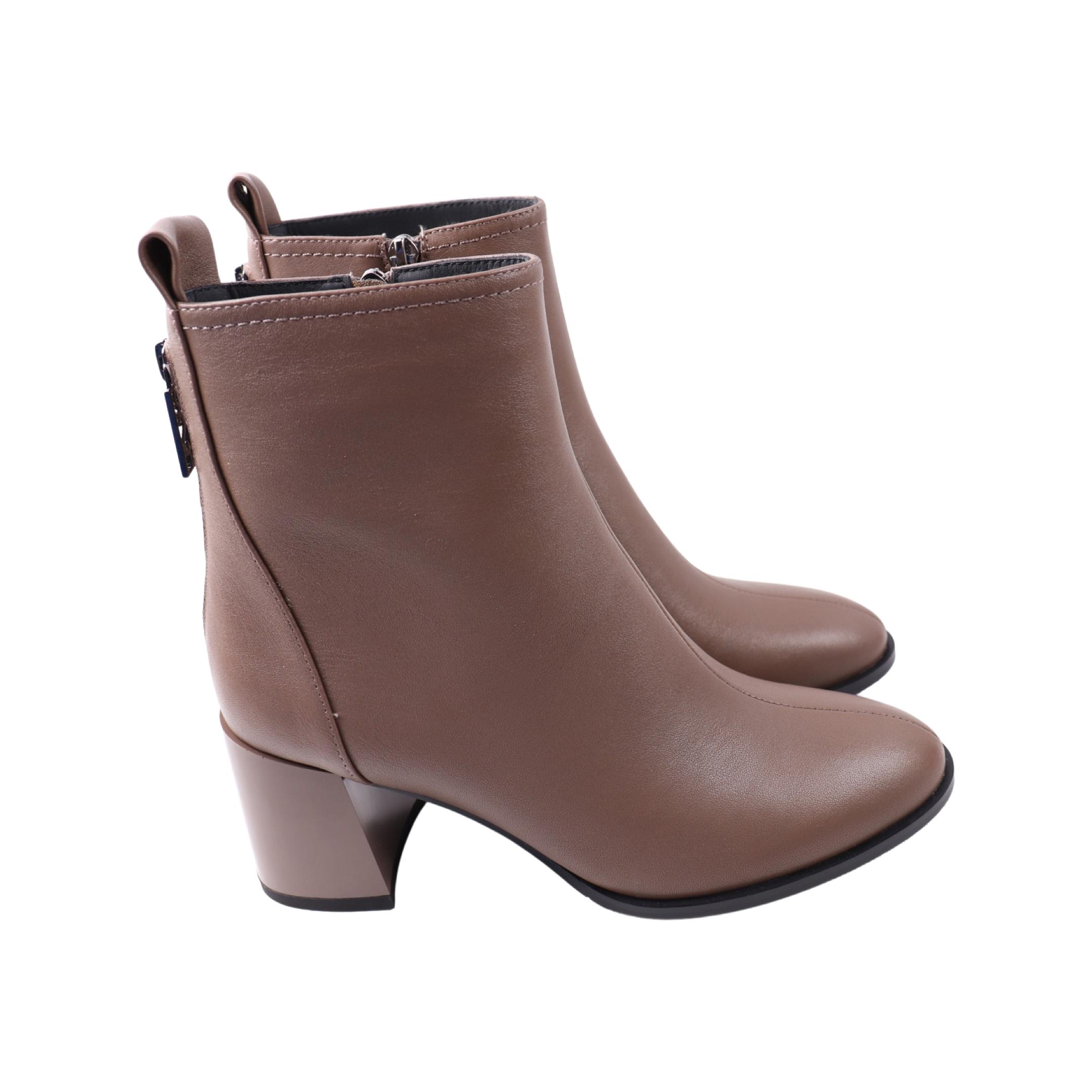 Ботильоны женские Vidorcci натуральная кожа р. 39 Визоновый (59-23DH)