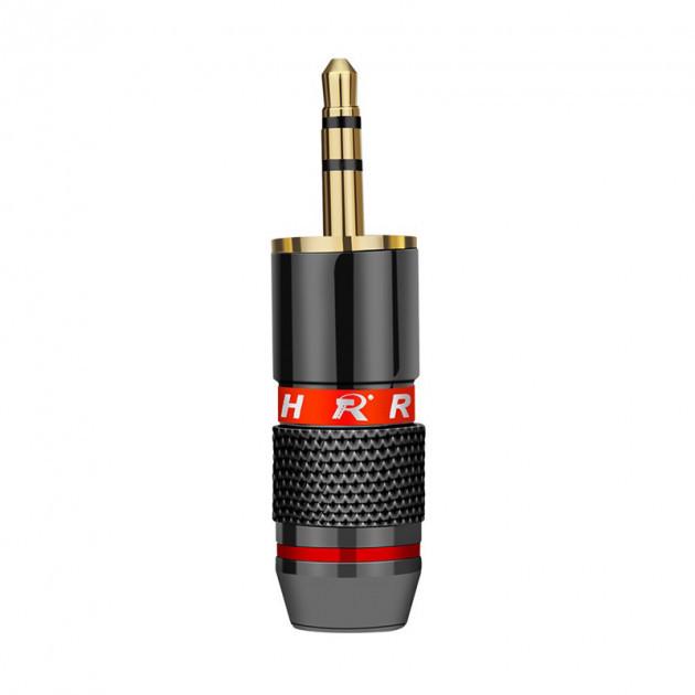 Штекер металевий під пайку SUNROZ Free End-Jack 3,5 мм TRS 3 pin Black/Red (A48332)