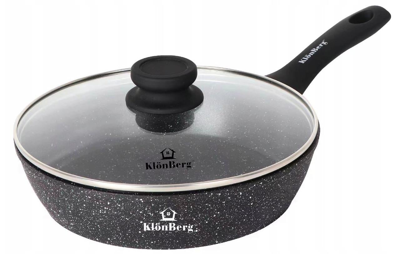 Сковорідка Klonberg KB-8615 з мармуровим покриттям і кришкою 26 см (2199991510)