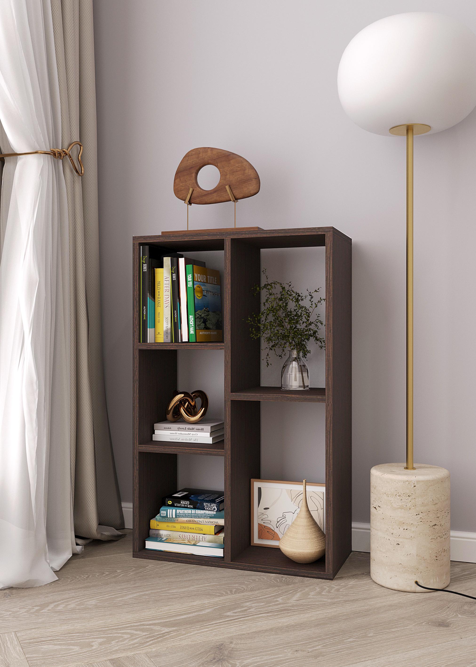 Стеллаж P-35 496x806x230 мм Венге темный - фото 1 Стеллаж P-35 496x806x230 мм Венге темный - фото 1