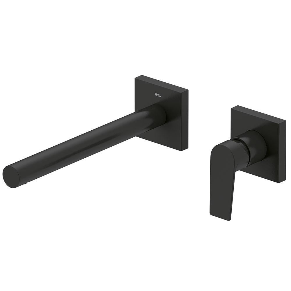 Смеситель для умывальника Tres Project 21120283NM настенный однорычажный Черный (142966)