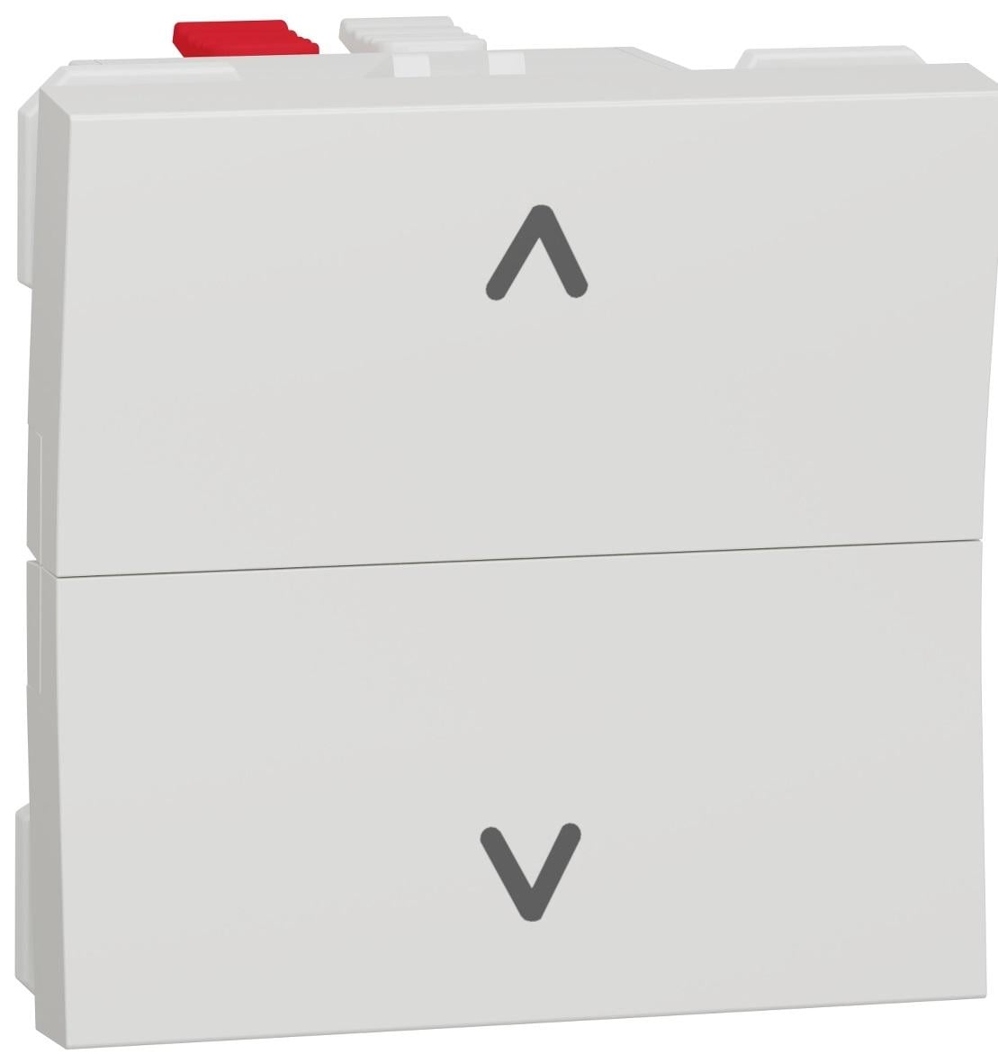 Выключатель Schneider Electric Unica New для жалюзи 2-клавишный кнопочный схема 4 6 А 2 модуля ABS-UV Белый (NU320718)