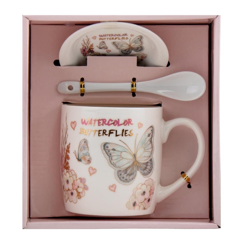 Кружка керамическая Elisey Butterflies 350 мл Белый 2 (9066-002)