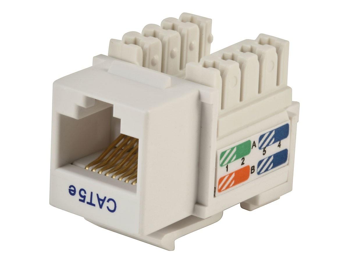Вставка-кейстон с гнездом MONOPRICE MNKS-CAT5E-WH RJ45 для мультимедийных настенных панелей Белый (000029324)