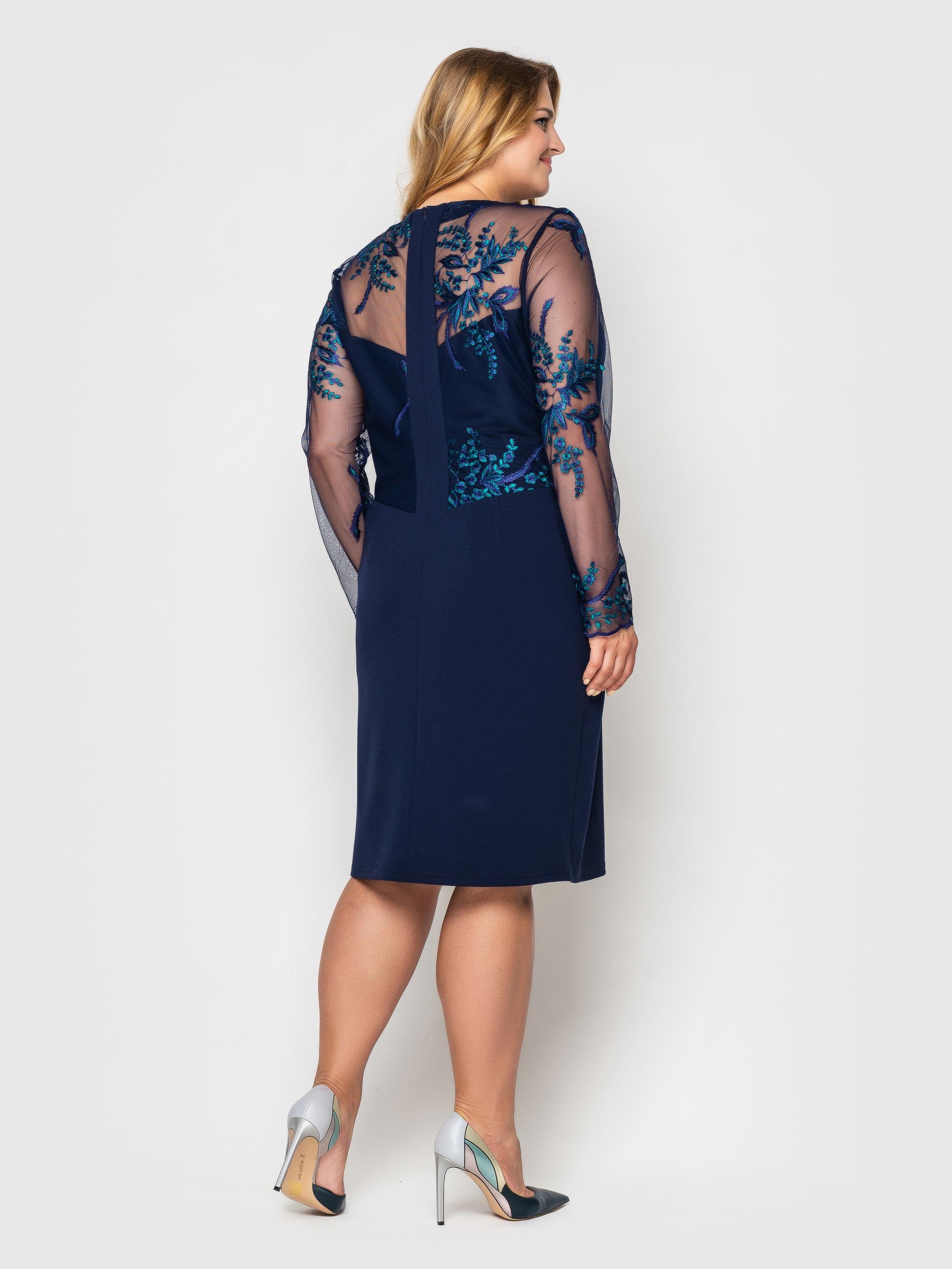 Платье VLAVI Адель р. 52 Синий завиток (108703-52) - фото 3