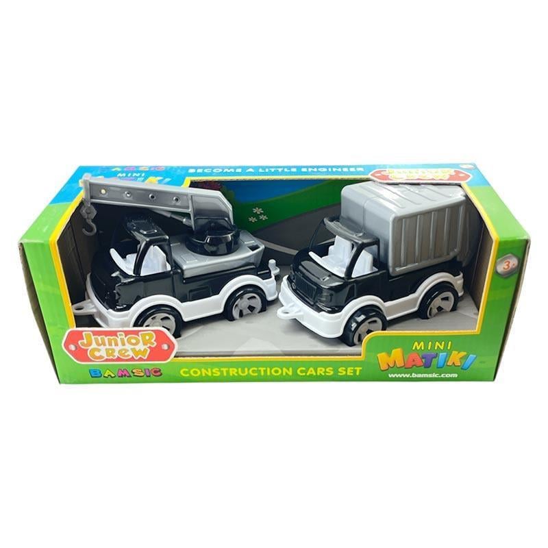 Набор машинок Бамсик Кран с мусоровозом 002/15 Black/Grey (2812433482)
