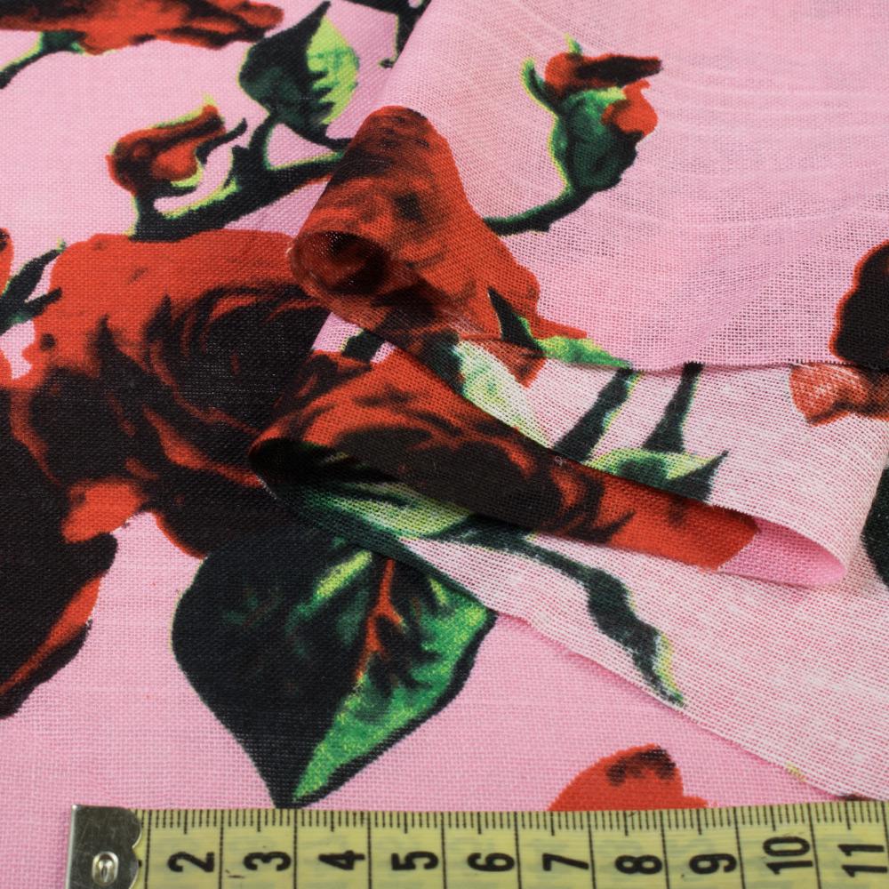 Тканина льон ширина 145 см Рожевий (12622.006) - фото 3 Тканина льон ширина 145 см Рожевий (12622.006) - фото 3