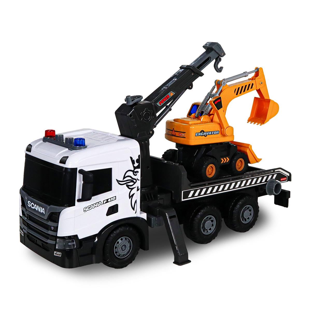 Набор игровой серии Super Big Truck Автокран Scania с экскаватором светлый звук