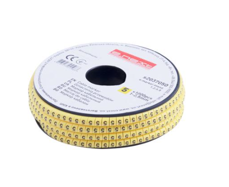 Маркер кабельный E.NEXT e.marker.stand.1.2.5.5 цифра 5 1-2,5 мм2 1000 шт./рул. Желтый (s2037050)