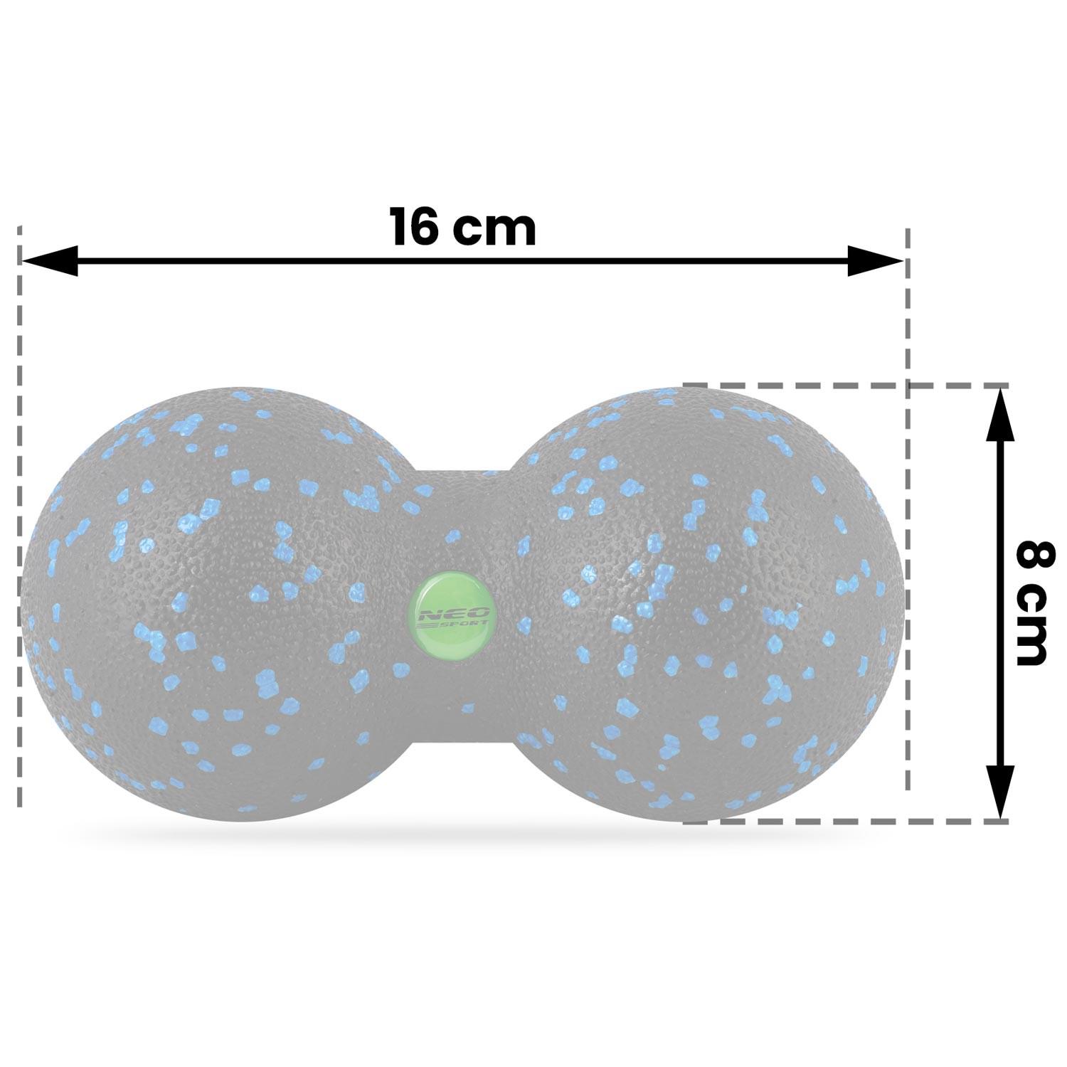М'яч для масажу та фітнесу NS-966 подвійний Чорно-блакитний (429893) - фото 5