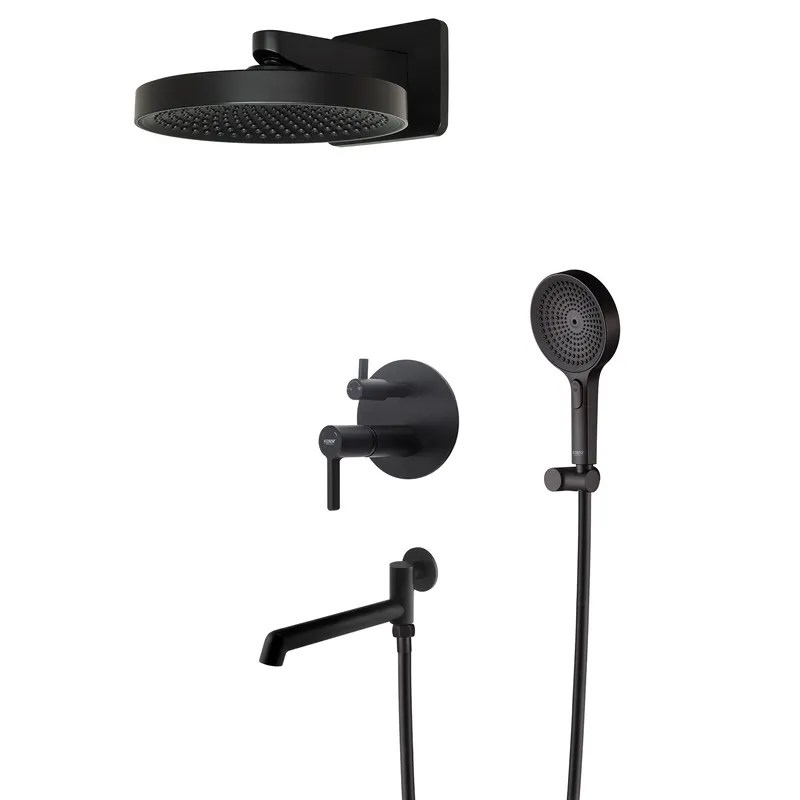 Душевая система встроенная KOER KB-66029-05 3 функции Черный (KR5492)