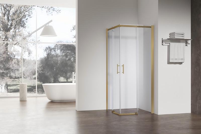 Душевая кабина без поддона KOER SR SC03-90x90x200-TR-12 прозрачное стекло Easy Clean 6мм, матовое золото (KR5358) - фото 8 Душевая кабина без поддона KOER SR SC03-90x90x200-TR-12 прозрачное стекло Easy Clean 6мм, матовое золото (KR5358) - фото 8