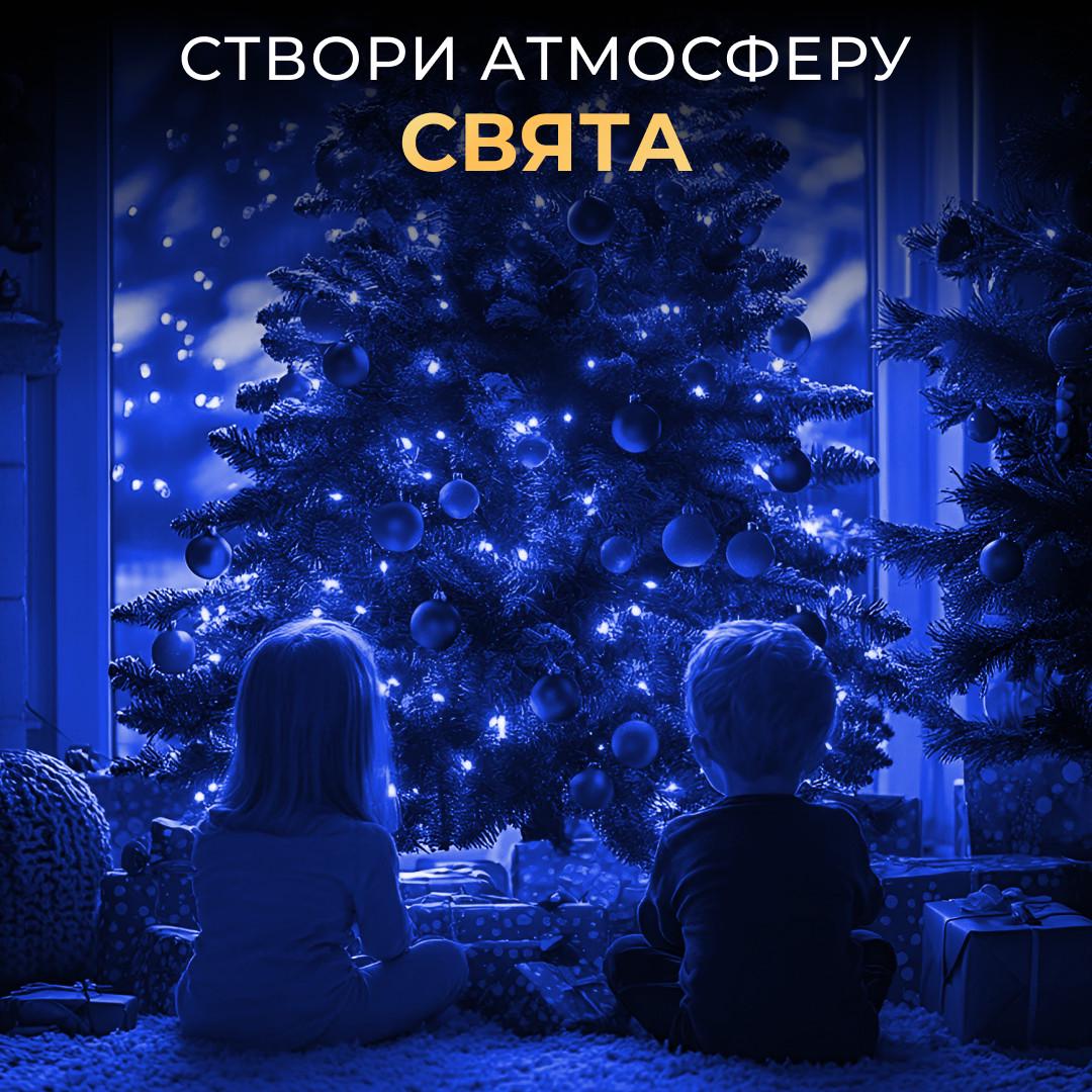 Гирлянда-роса на пульте на 1000 LED светодиодов капля зеленый провод 100 м Синий (5307) - фото 7 Гирлянда-роса на пульте на 1000 LED светодиодов капля зеленый провод 100 м Синий (5307) - фото 7