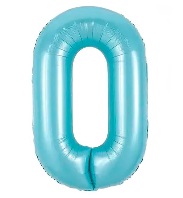 Шарик Цифра 0 40 см Голубой (10819994)
