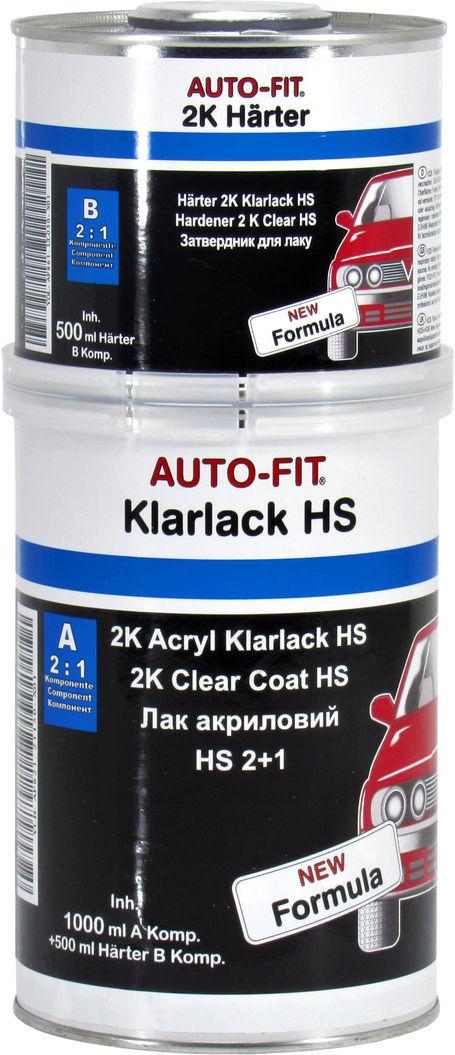 Лак акриловый AUTO-FIT HS с отвердителем 2:1 1 л 0,5 л