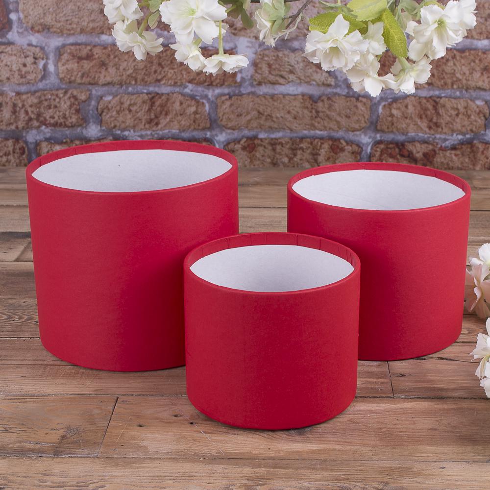 Набор шляпных коробок без крышки Красный (4437-1)