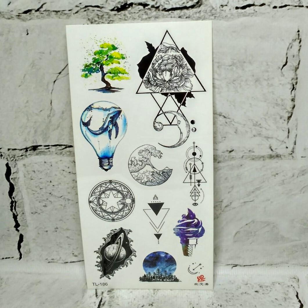 Тату временные Микс лист 9x19 см (TL-186)