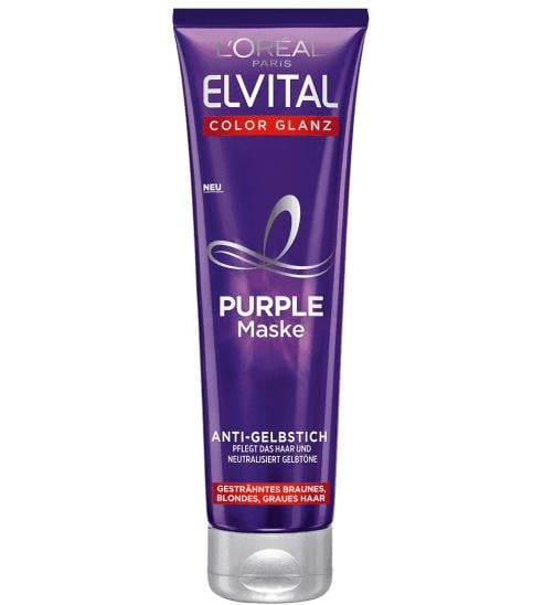 Маска для нейтралізації жовтизни волосся L'Oreal Paris Elvital Color Glanz Purple Mask 150 мл (3600523682874)