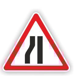 Дорожный знак 1.5.3 Сужение дороги 900х900 мм Дорожный знак 1.5.3 Сужение дороги 900х900 мм