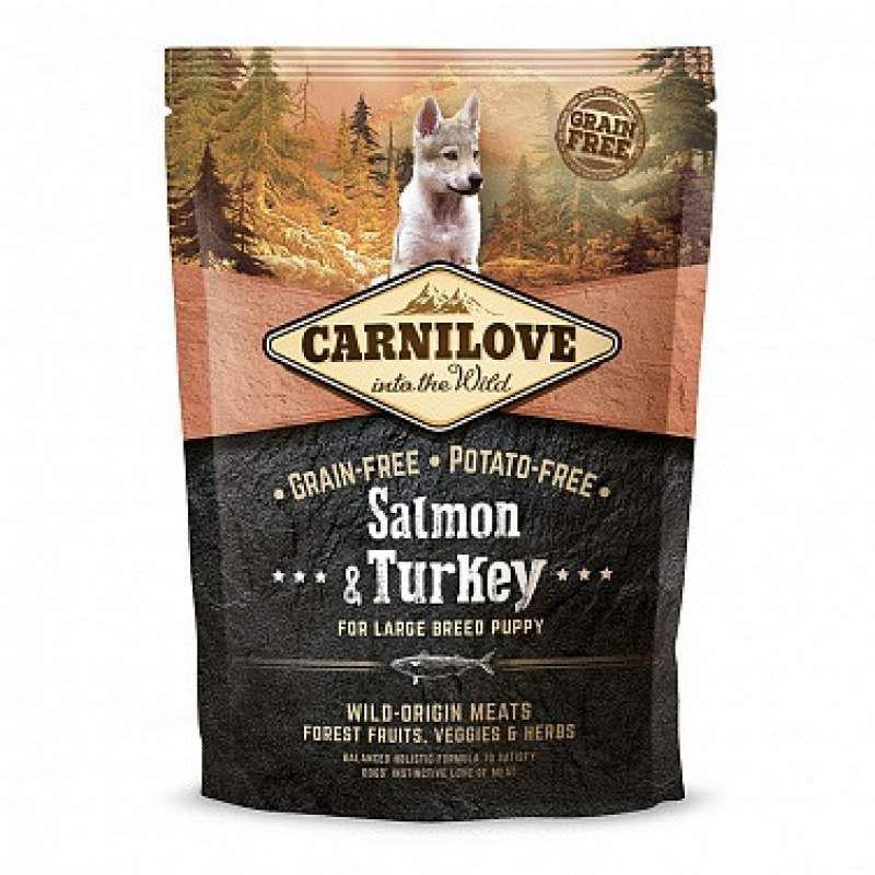 Корм сухой для щенков больших пород Carnilove Puppy Large Breed Salmon&Turkey с лососем и индейкой 1,5 кг