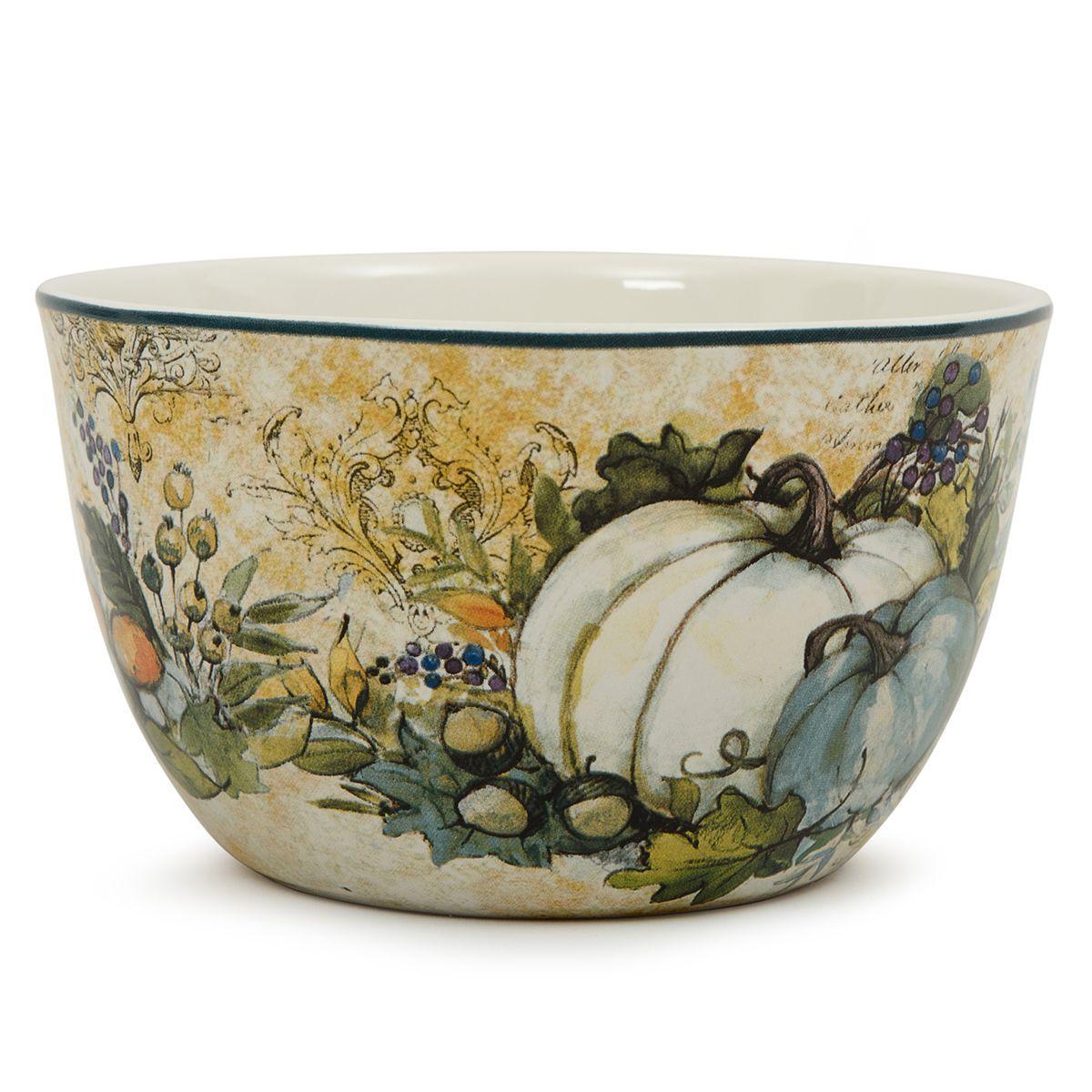 Набір піал Certified International із малюнком Гарбузів Щедрий урожай 13,3 см/4 шт. Бежевий (12528-set) - фото 5