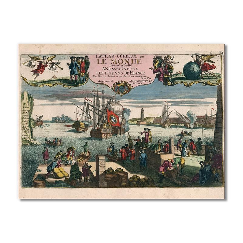 Винтажная карта Веселый атлас или мир 1 модуль 40х60 см