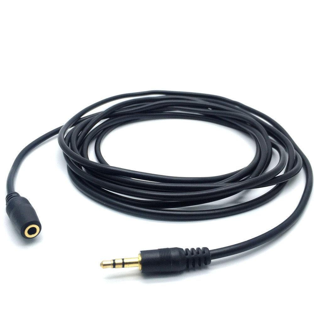 Кабель аудио AUX 3,5 mm Jack M/F 1,5 м Xo удлинитель наушников Черный (14116del)