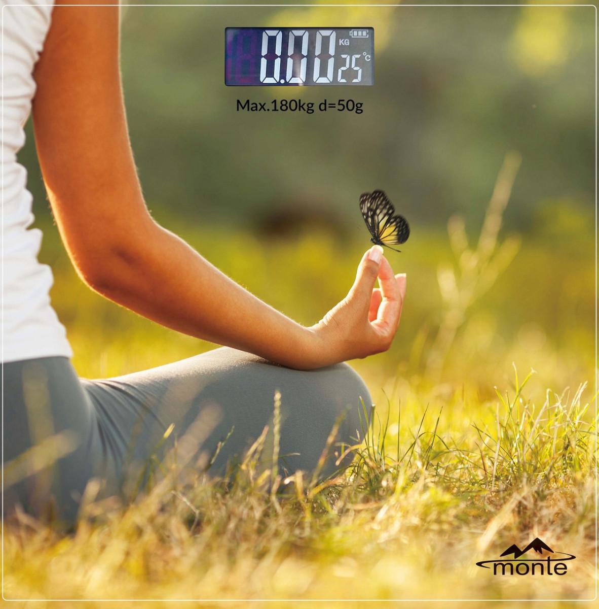 Весы напольные Monte Yoga 180 кг стеклянные (2a5acc09)