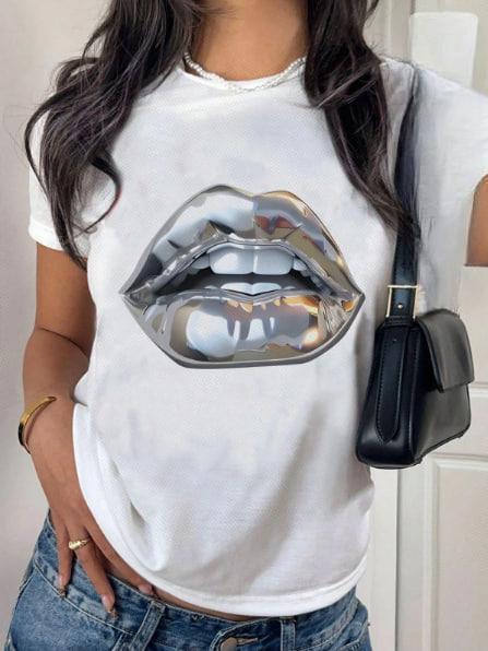 Футболка женская с принтом Pin-000-022 повседневная M Белый (2634324650) Футболка женская с принтом Pin-000-022 повседневная M Белый (2634324650)