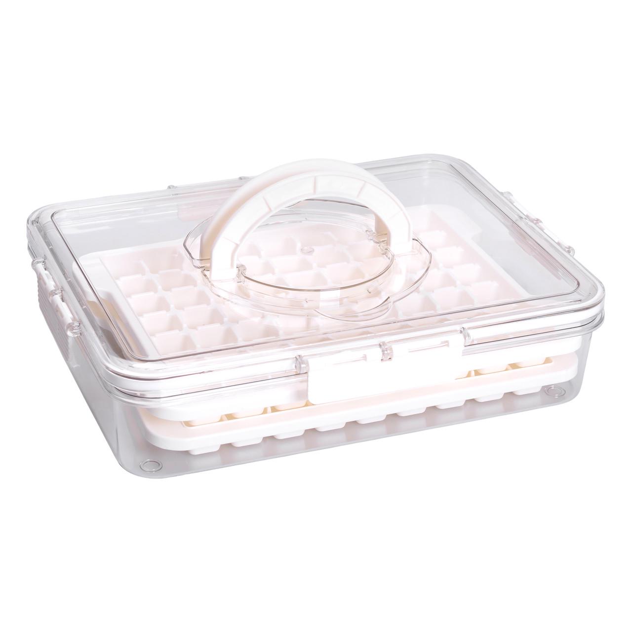 Контейнер для заморожування льоду 126 відсіків 30,5х24х7 см Бежевий - фото 5 Контейнер для заморожування льоду 126 відсіків 30,5х24х7 см Бежевий - фото 5