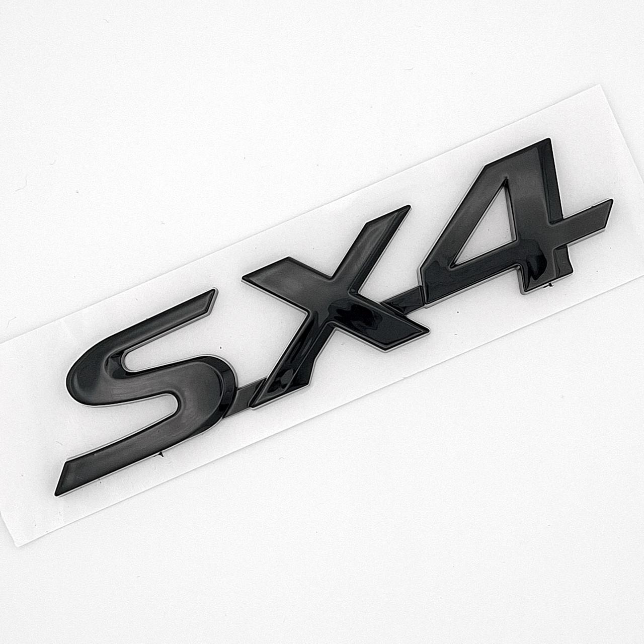 Эмблема надпись SX4 Suzuki ABS 11,3х2,3 см Черный глянцевый (2830185797)