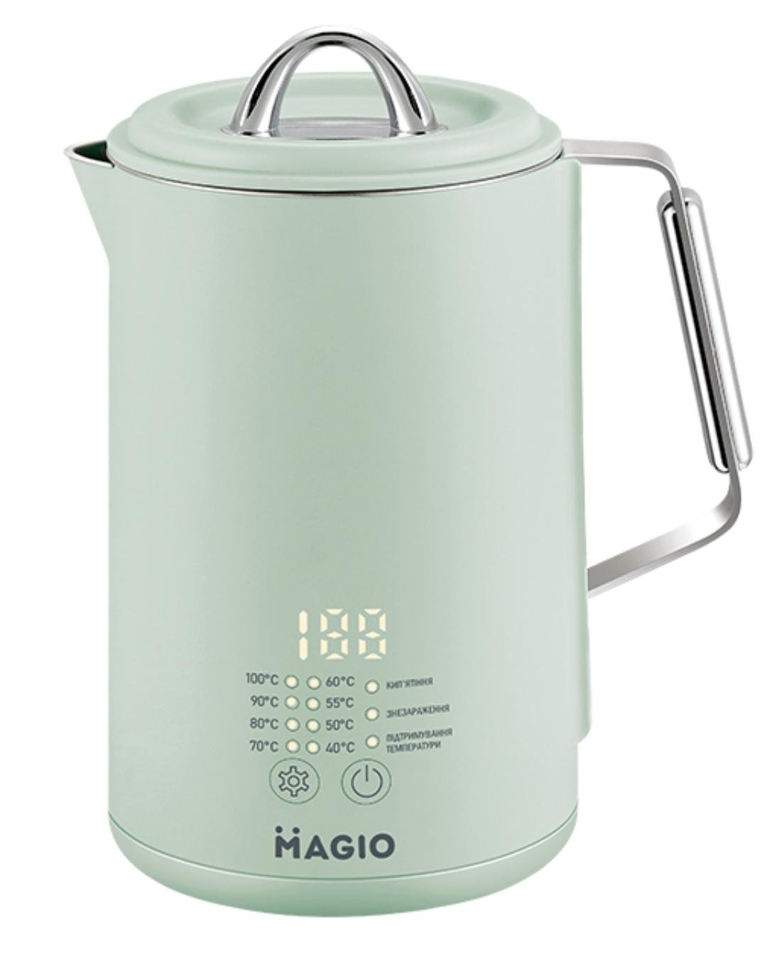 Электрочайник Magio MG-515 термостойкий 1500 Вт 1,5 л Светло-Зеленый (MG-515)