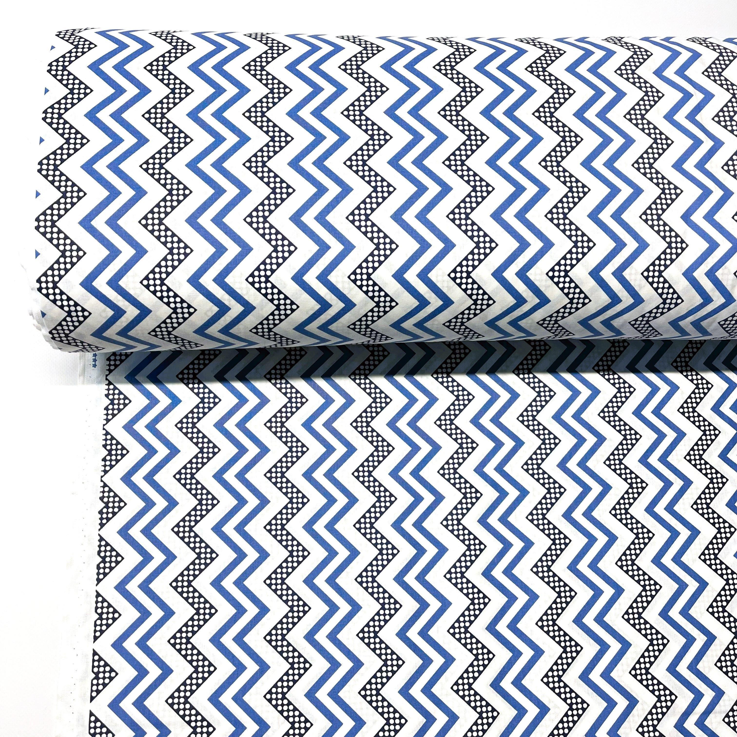 Ткань для постельного белья ранфорс зигзаг 240 см Синий (2804-10 02240)