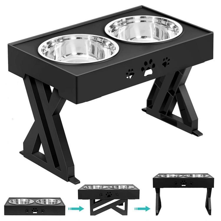 Миска двойная для собак ELS PET 2х1,3 л на подставке с регулируемой высотой Черный (1576021997) - фото 11 Миска двойная для собак ELS PET 2х1,3 л на подставке с регулируемой высотой Черный (1576021997) - фото 11