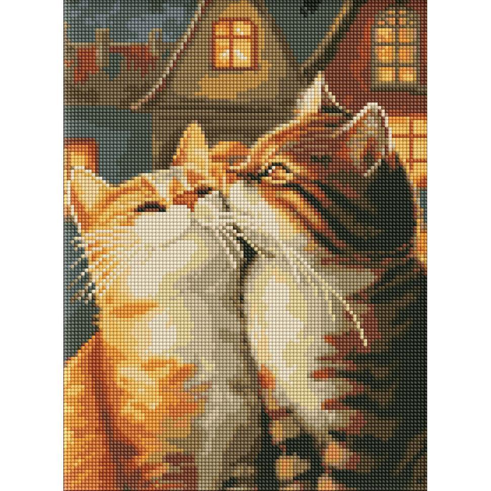 Алмазная мозаика Ideyka Влюбленные котики 30x40 см (AMO8173)