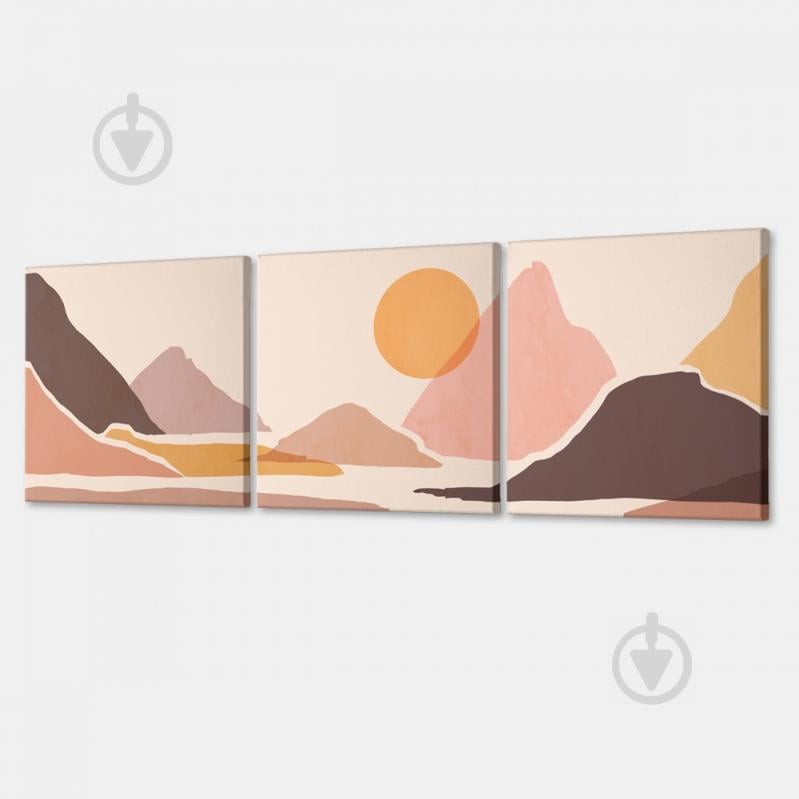 Модульная картина из трех частей Malevich Store 156x50 см Pink Mountains (MK322410)
