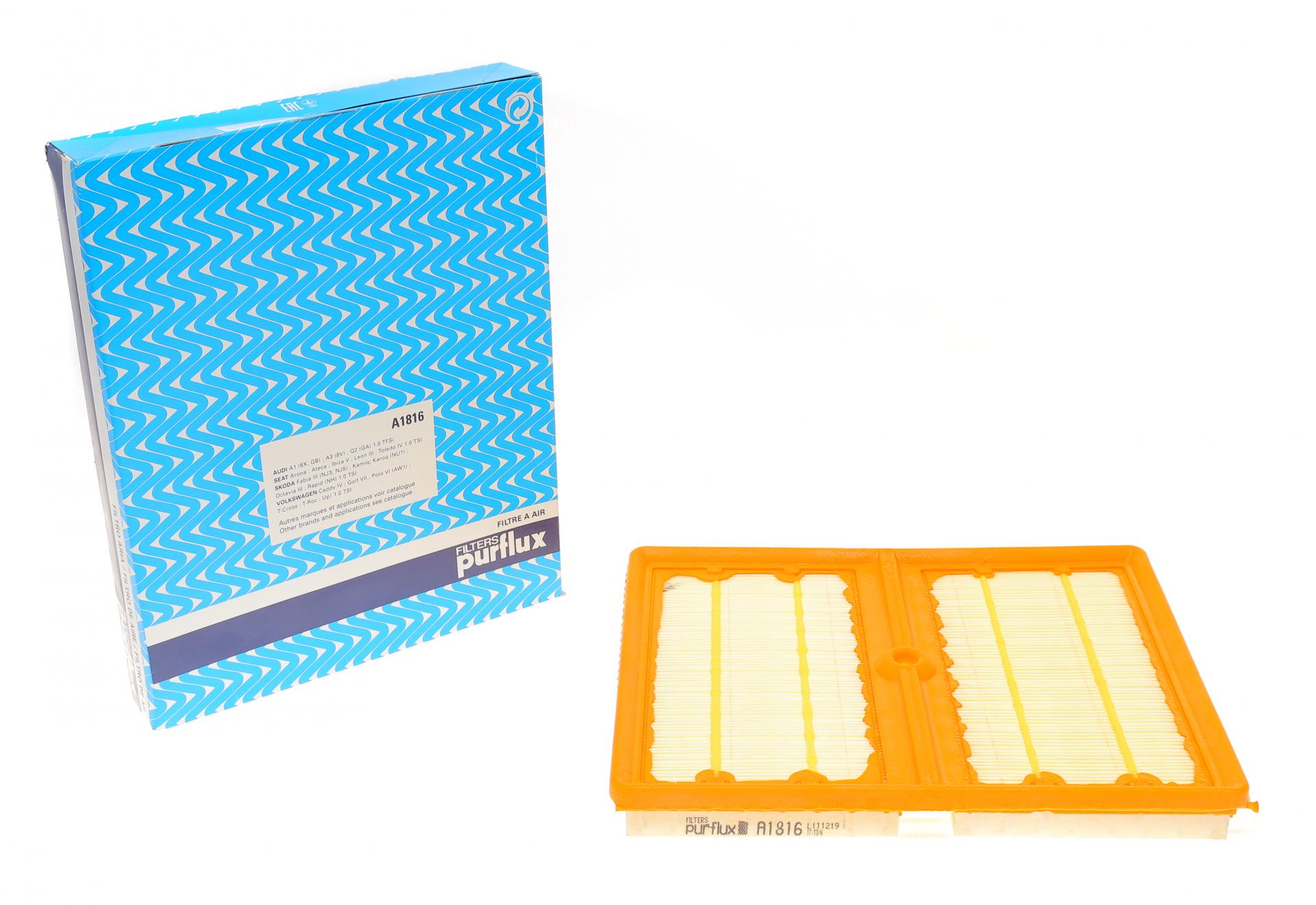 Фильтр воздушный PURFLUX для Audi A3/Seat Leon/Skoda Fabia III/VW Polo 1,0TSI 14- (A1816)
