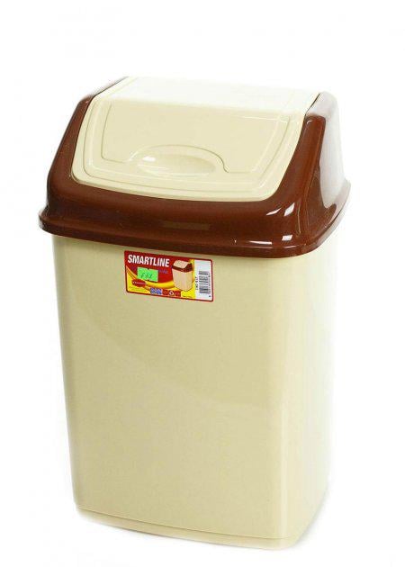 Мусорное ведро с крышкой 16 л Бежевый (9204488)