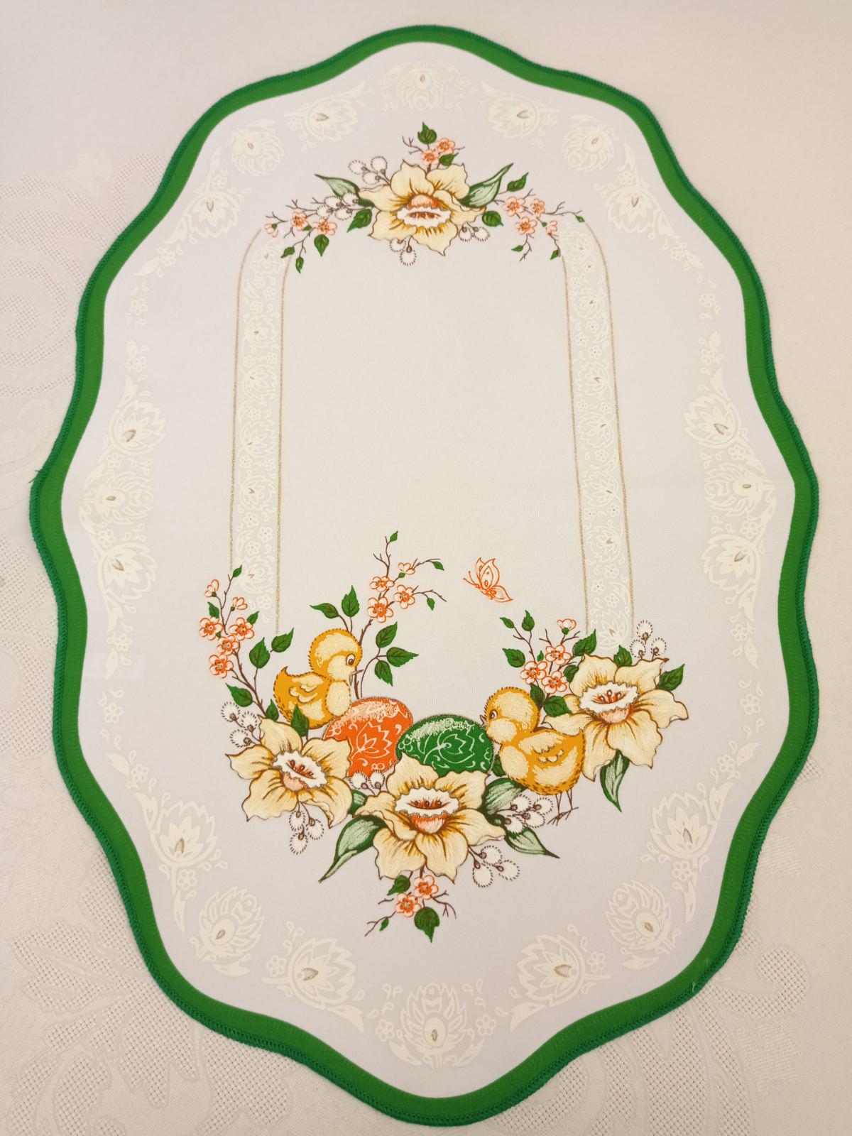 Салфетка пасхальная Print Easter Eggs 35x45 см Green/White (CN14588)