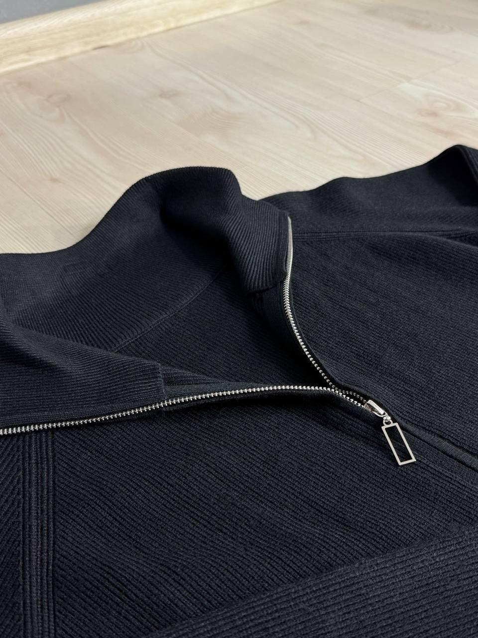 Костюм женский Joy One 382 вязаный брюки с кофтой на молнии OS Черный (5790) - фото 3 Костюм женский Joy One 382 вязаный брюки с кофтой на молнии OS Черный (5790) - фото 3